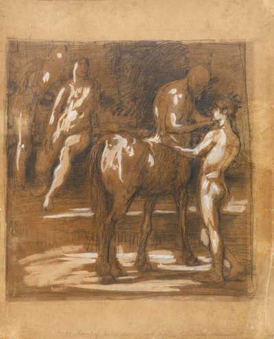 Study Sheet with Centaur and Two Figures by Hans von Marées